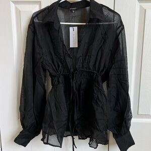 Dynamite Black Sheer Women's Top